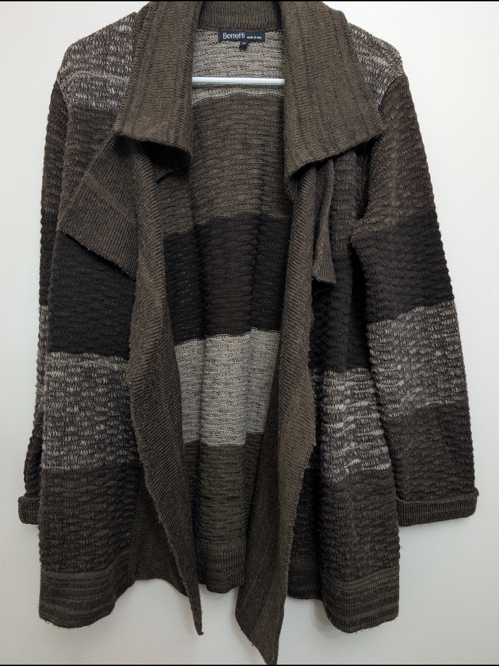 Berretti Made in Italy Waterfall Cardigan Wool Blend– Size M